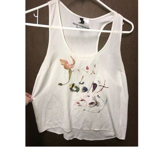 “You don’t say” floral font tank